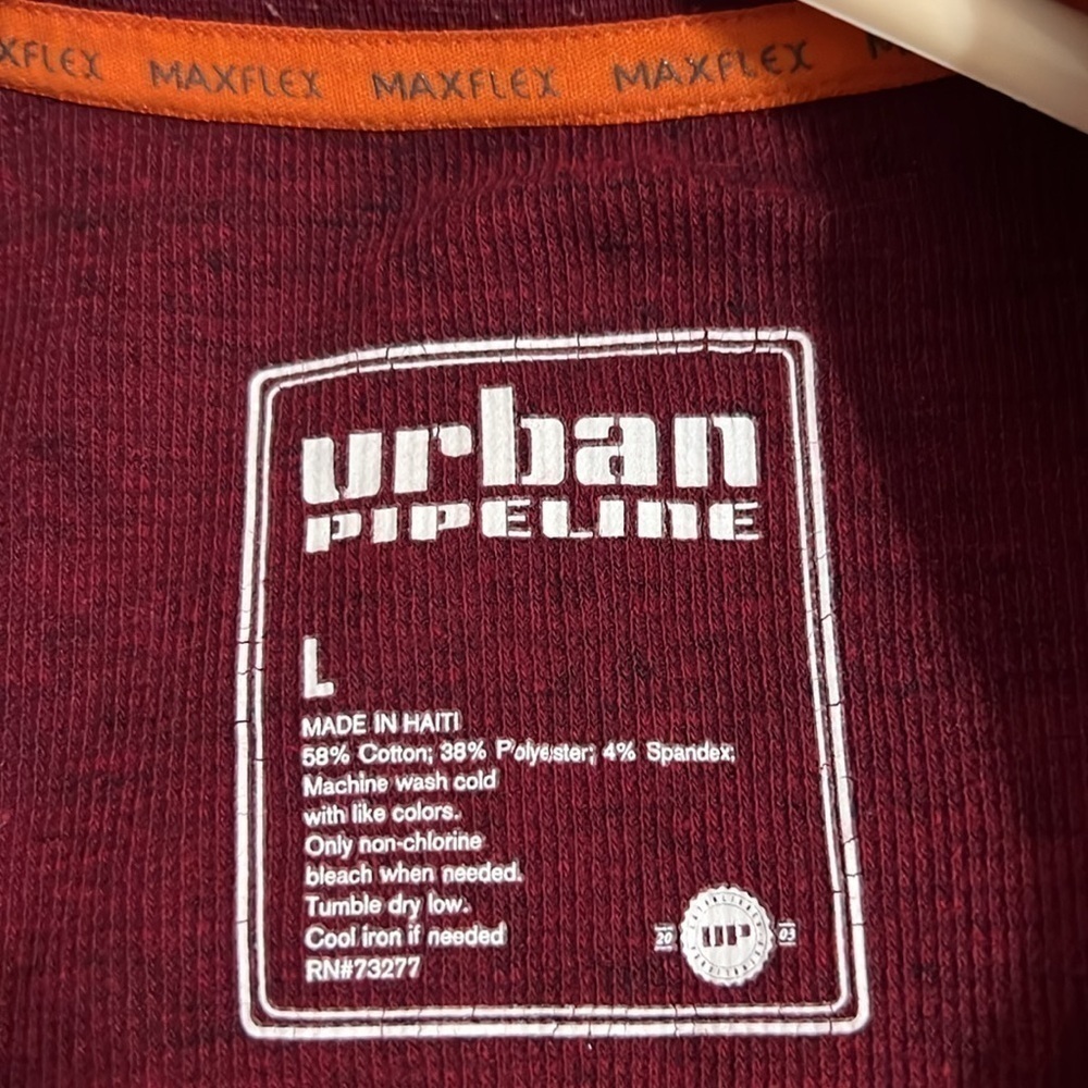 URBAN PIPELINE Men’s Large Burgundy long sleeve  shirt - Picture 4 of 4
